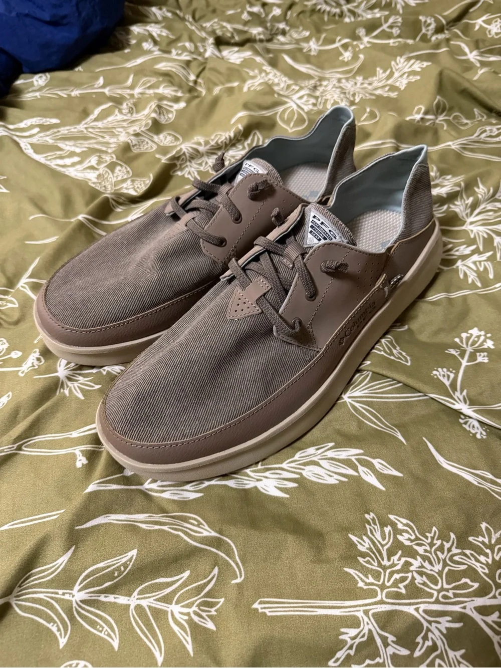 Men's Casual Taupe Canvas Boat Shoes